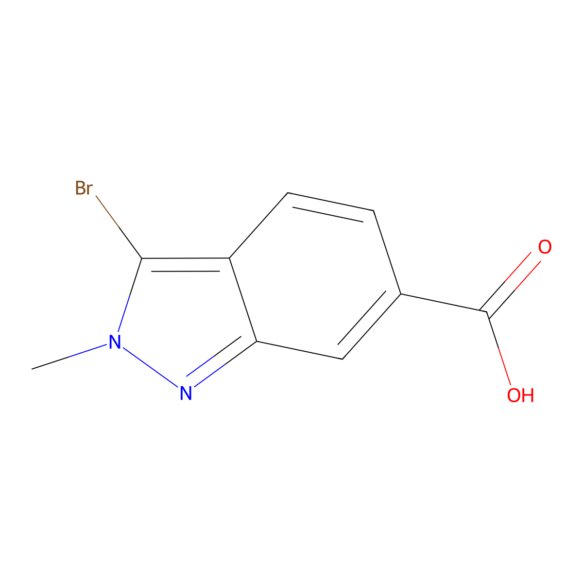 3-Bromo-2-methyl-2H-indazole-6-carboxylic acid molecular structure, CAS 1638761-43-9