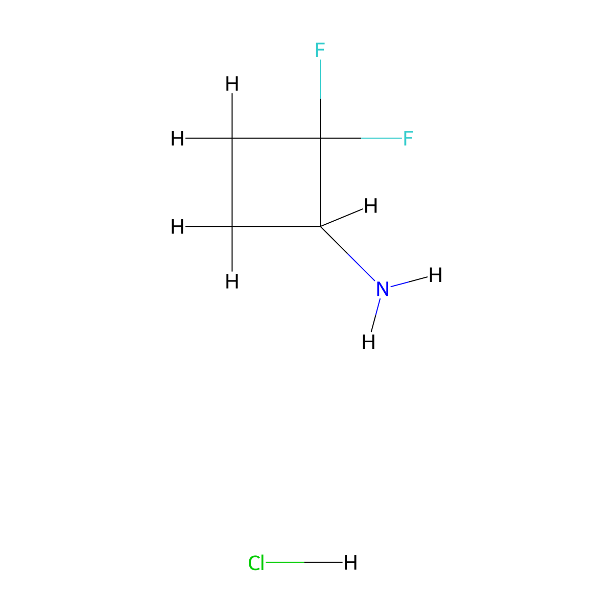 2,2-Difluorocyclobutan-1-amine hydrochloride molecular structure, CAS 1638761-45-1