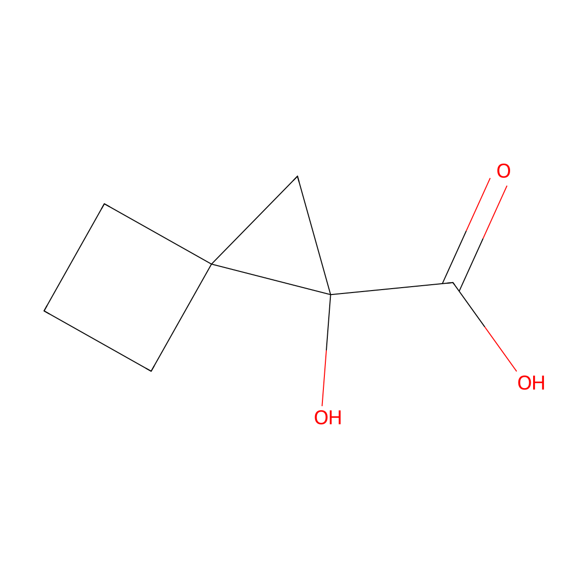 1-Hydroxyspiro[2.3]hexane-1-carboxylic acid molecular structure, CAS 1638761-53-1