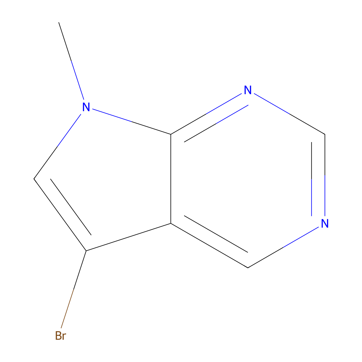5-bromo-7-methyl-7H-pyrrolo[2,3-d]pyrimidine molecular structure, CAS 1638761-56-4
