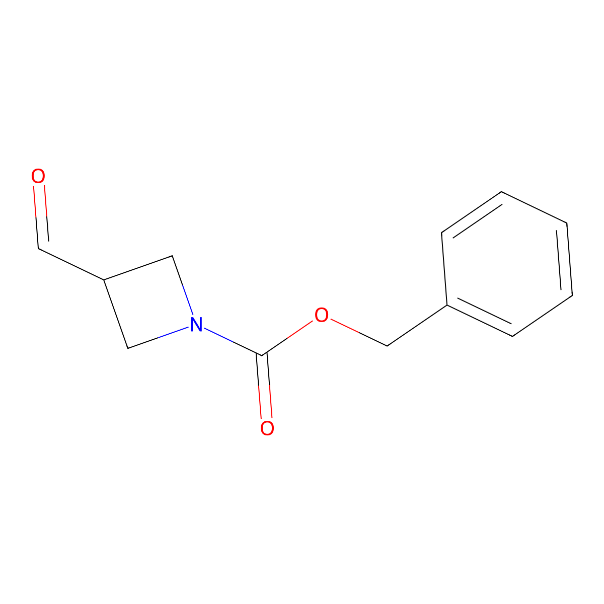 1-Azetidinecarboxylic acid, 3-formyl-, phenylmethyl ester molecular structure, CAS 1638761-59-7