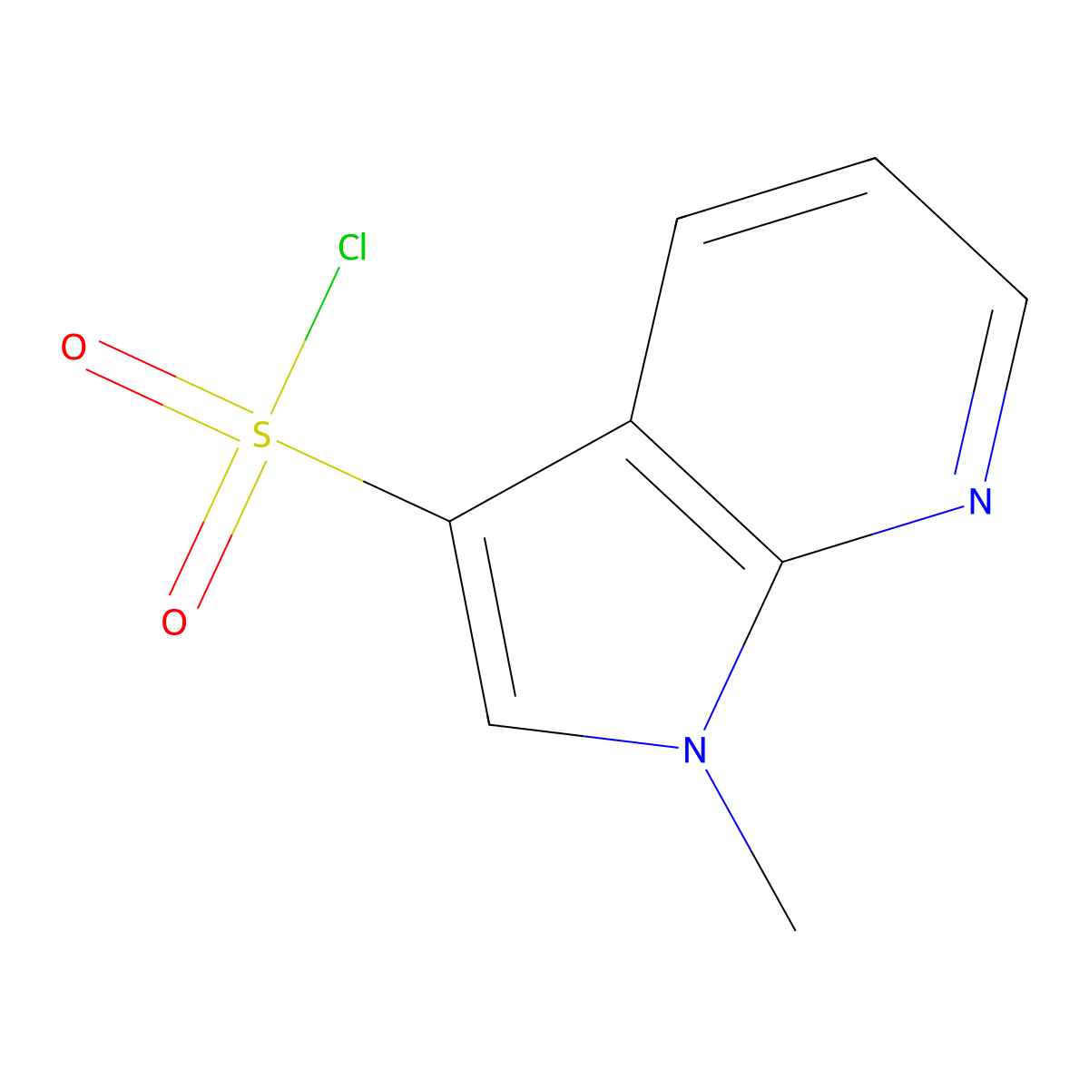 1-methyl-1H-pyrrolo[2,3-b]pyridine-3-sulfonyl chloride molecular structure, CAS 1638761-60-0