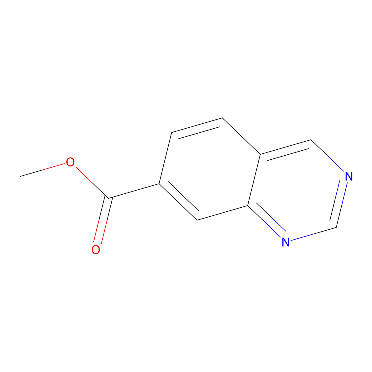 Methyl quinazoline-7-carboxylate molecular structure, CAS 1638763-25-3