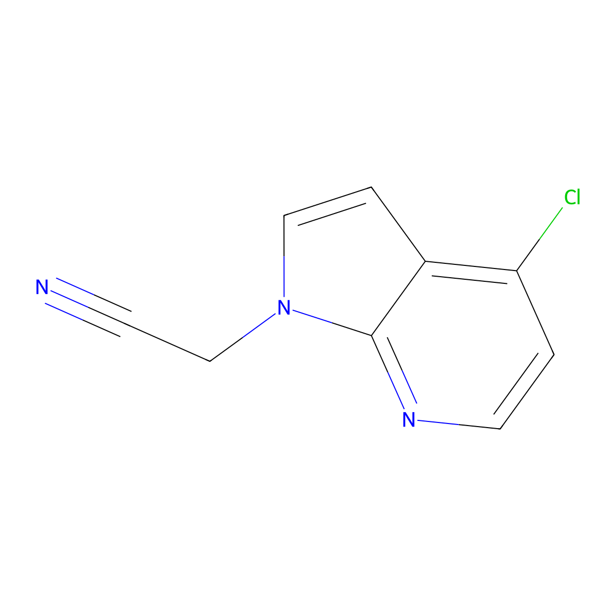 2-{4-chloro-1H-pyrrolo[2,3-b]pyridin-1-yl}acetonitrile molecular structure, CAS 1638763-29-7