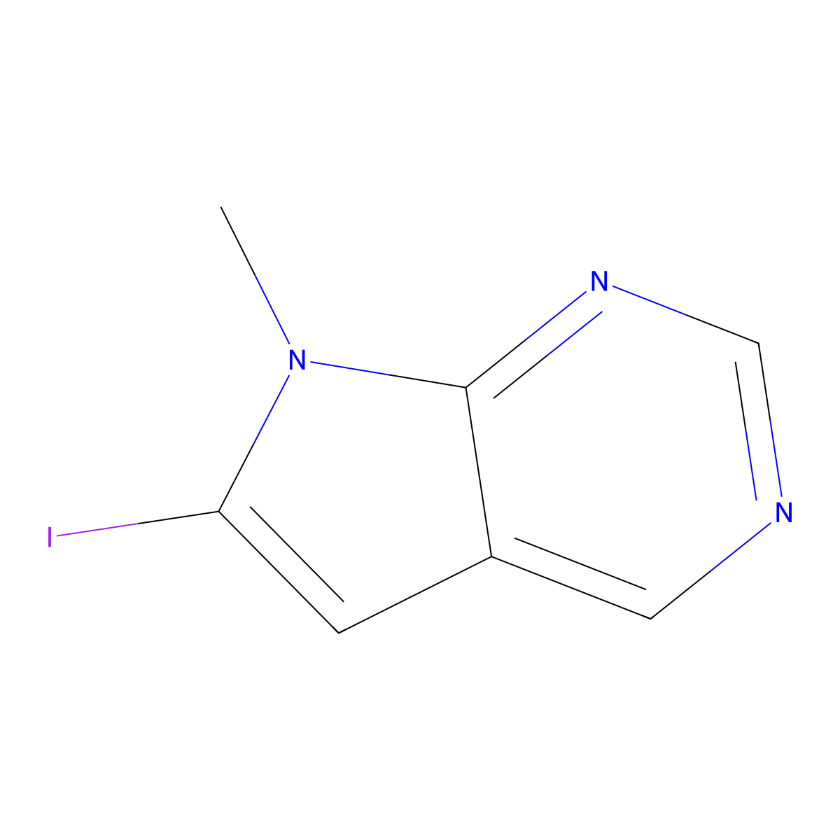 6-Iodo-7-methyl-7H-pyrrolo[2,3-d]pyrimidine molecular structure, CAS 1638763-31-1