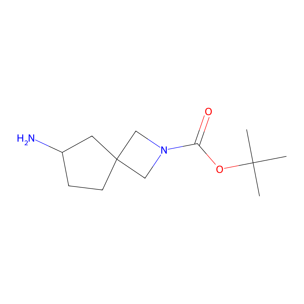 tert-Butyl 6-amino-2-azaspiro[3.4]octane-2-carboxylate molecular structure, CAS 1638763-38-8
