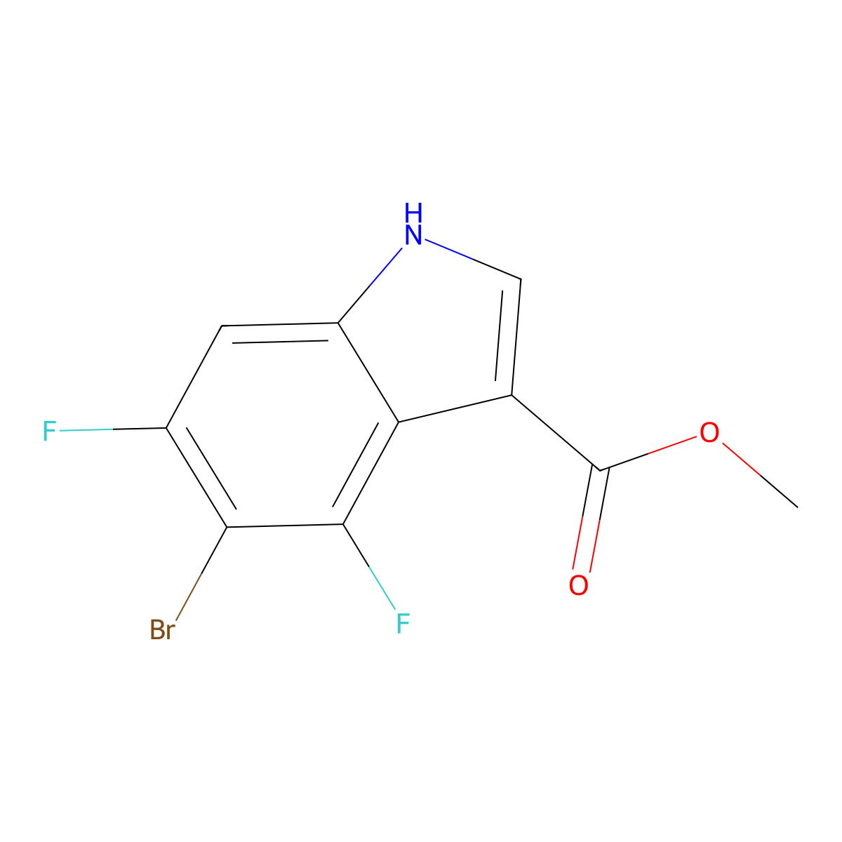 methyl 5-bromo-4,6-difluoro-1H-indole-3-carboxylate molecular structure, CAS 1638763-46-8