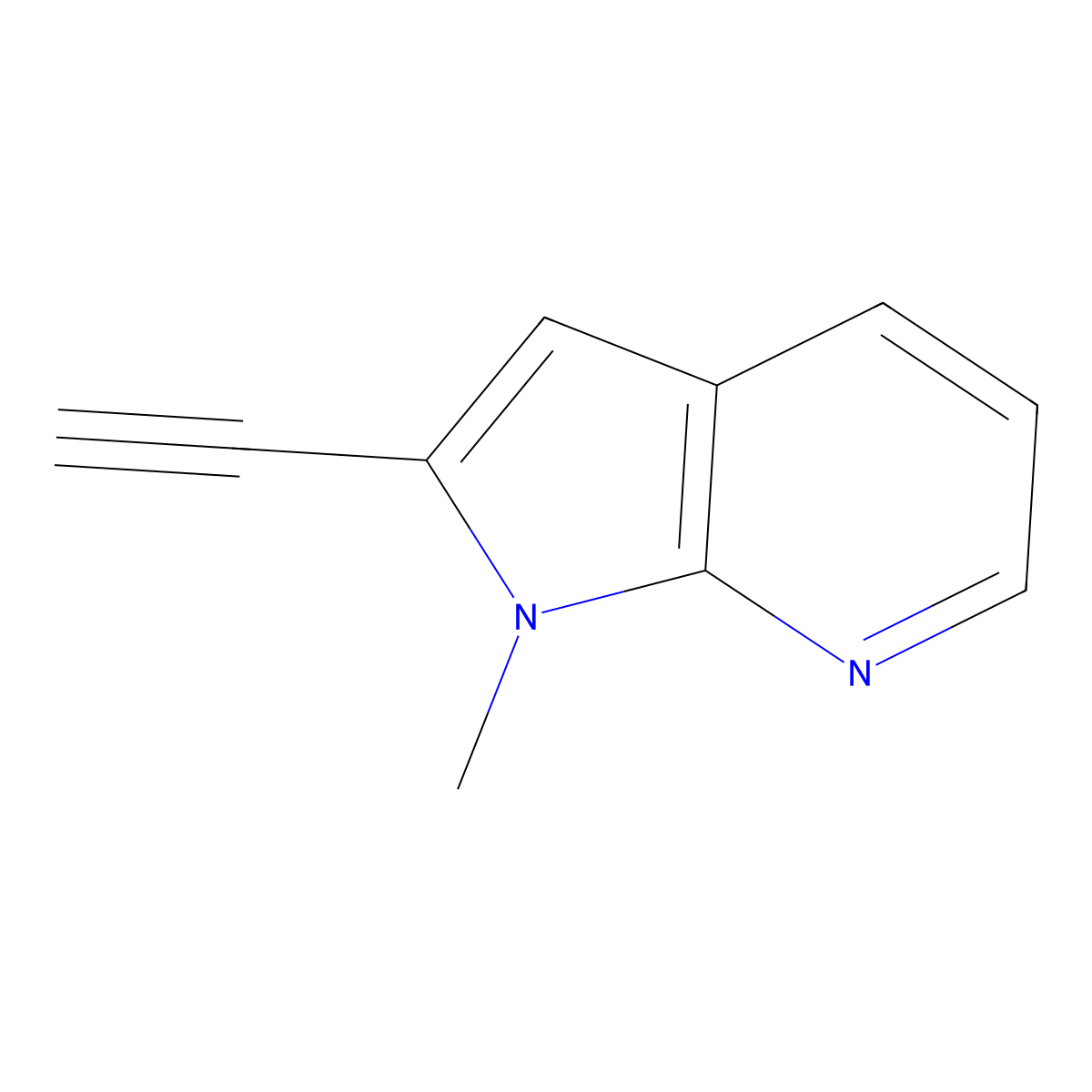 2-ethynyl-1-methyl-1H-pyrrolo[2,3-b]pyridine molecular structure, CAS 1638763-51-5