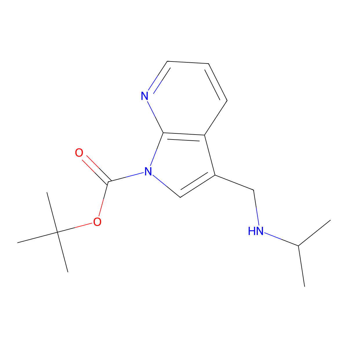 tert-butyl 3-{[(propan-2-yl)amino]methyl}-1H-pyrrolo[2,3-b]pyridine-1-carboxylate molecular structure, CAS 1638763-52-6