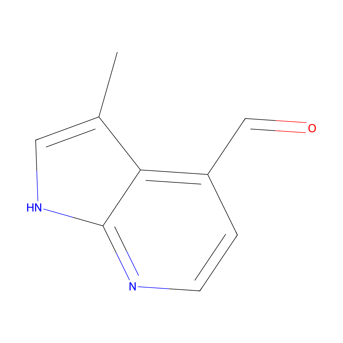 3-Methyl-1H-pyrrolo[2,3-b]pyridine-4-carbaldehyde molecular structure, CAS 1638763-53-7