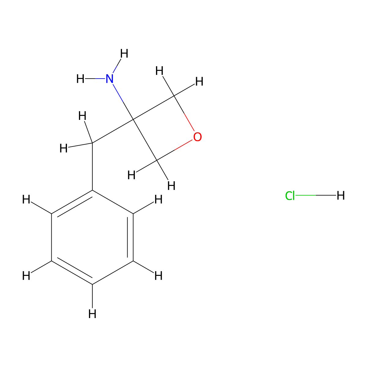 3-Benzyloxetan-3-amine hydrochloride molecular structure, CAS 1638763-54-8