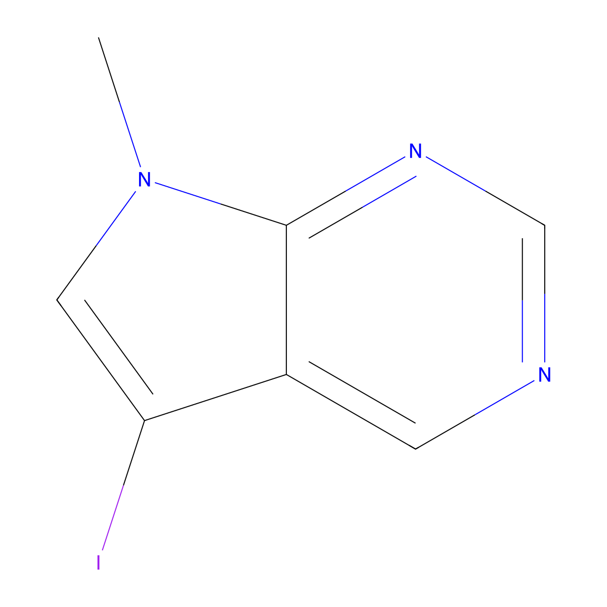 5-Iodo-7-methyl-7H-pyrrolo[2,3-d]pyrimidine molecular structure, CAS 1638763-56-0