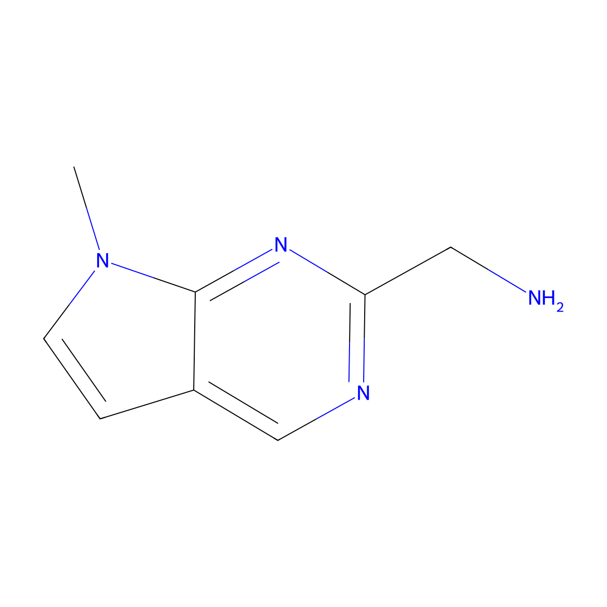 (7-Methyl-7H-pyrrolo[2,3-d]pyrimidin-2-yl)methanamine molecular structure, CAS 1638763-61-7