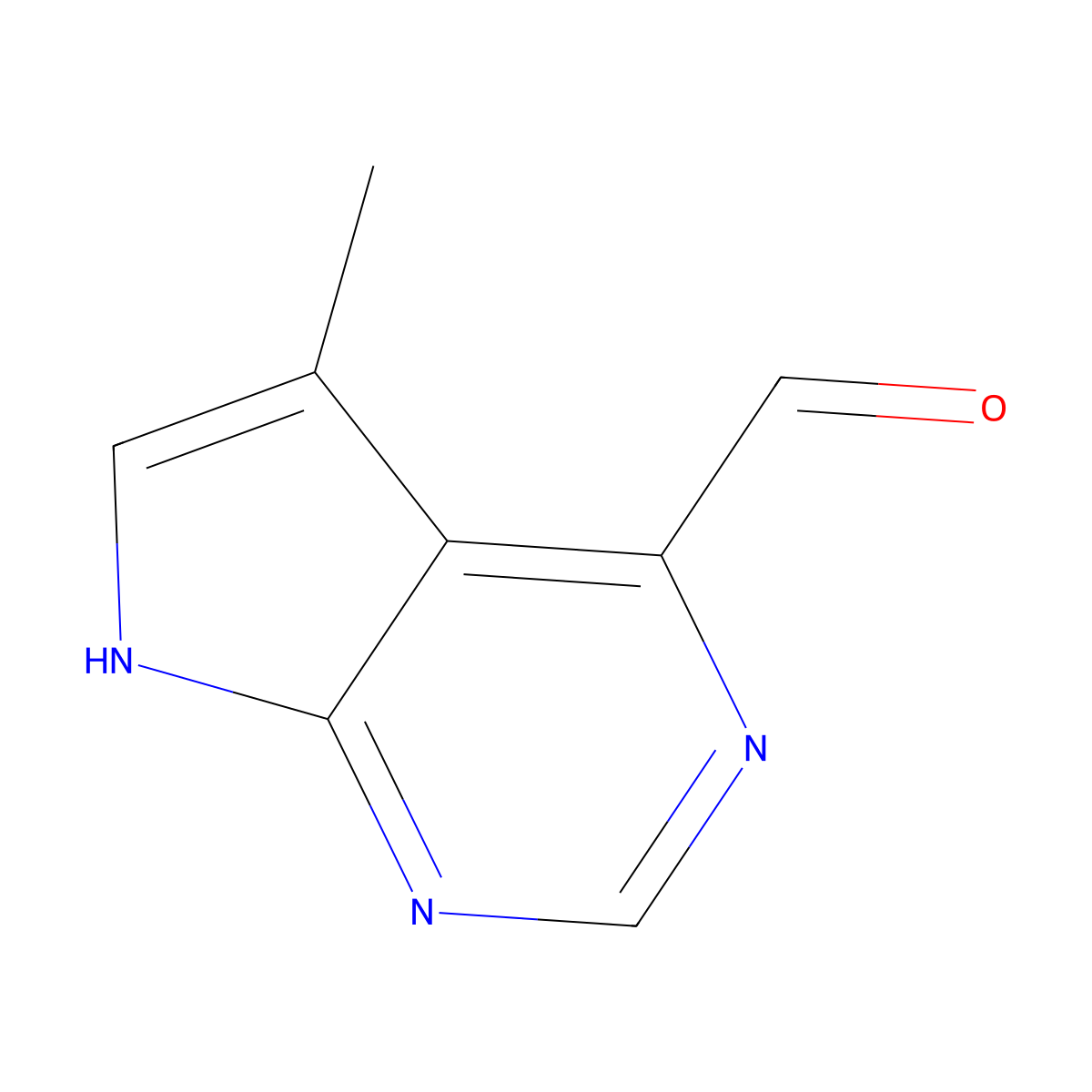 5-Methyl-7H-pyrrolo[2,3-d]pyrimidine-4-carbaldehyde molecular structure, CAS 1638763-62-8