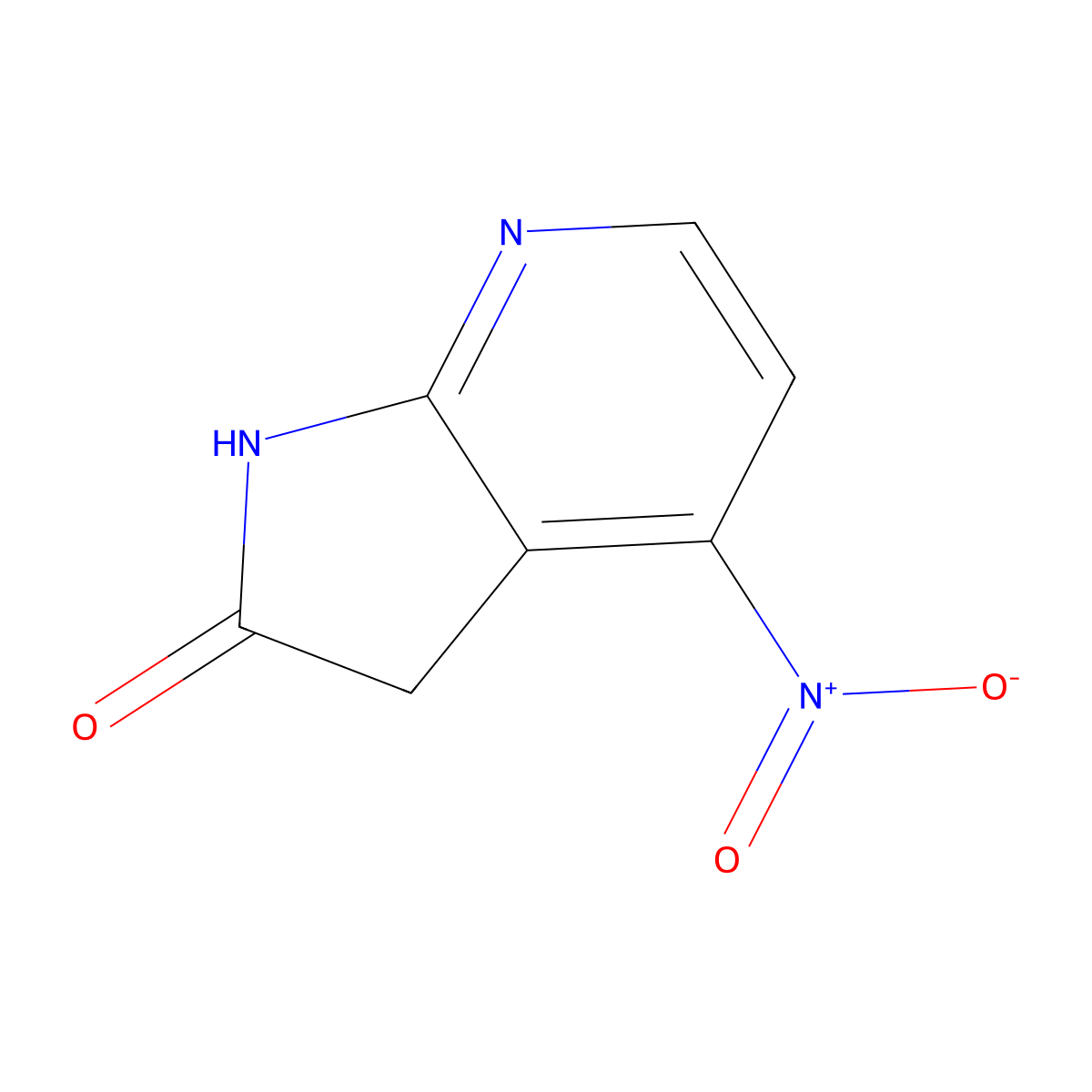 4-nitro-1H,2H,3H-pyrrolo[2,3-b]pyridin-2-one molecular structure, CAS 1638763-65-1