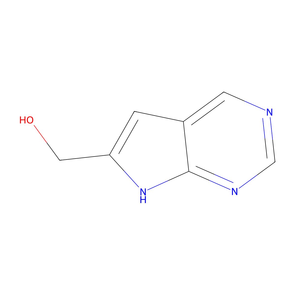 (7H-Pyrrolo[2,3-d]pyrimidin-6-yl)methanol molecular structure, CAS 1638763-70-8
