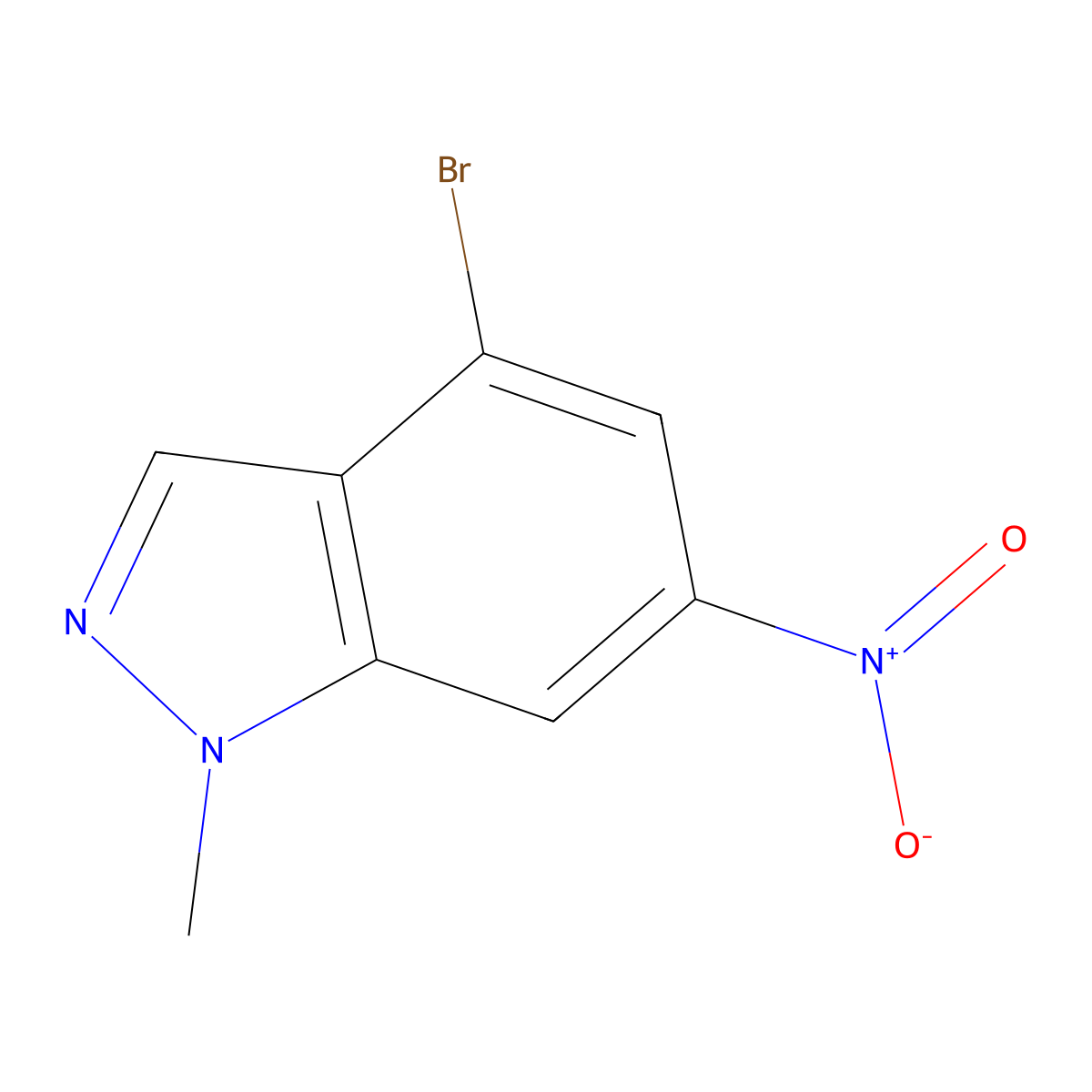 4-bromo-1-methyl-6-nitro-1H-indazole molecular structure, CAS 1638763-72-0