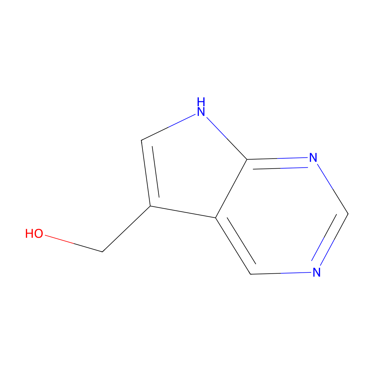 (7H-Pyrrolo[2,3-d]pyrimidin-5-yl)methanol molecular structure, CAS 1638763-73-1