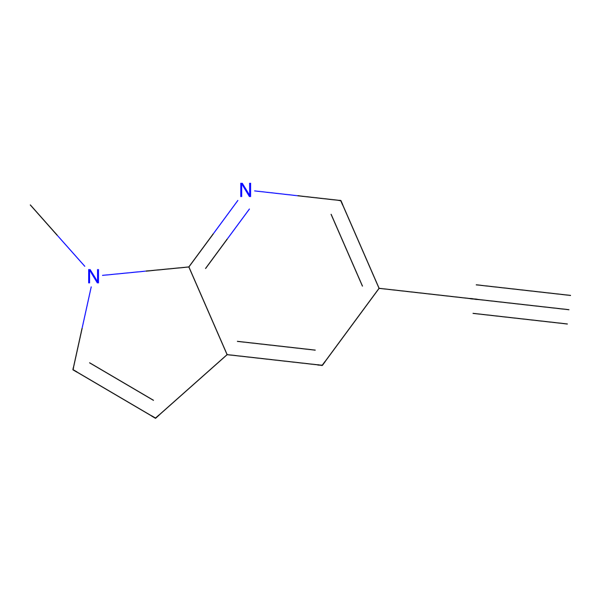 5-ethynyl-1-methyl-1H-pyrrolo[2,3-b]pyridine molecular structure, CAS 1638763-77-5