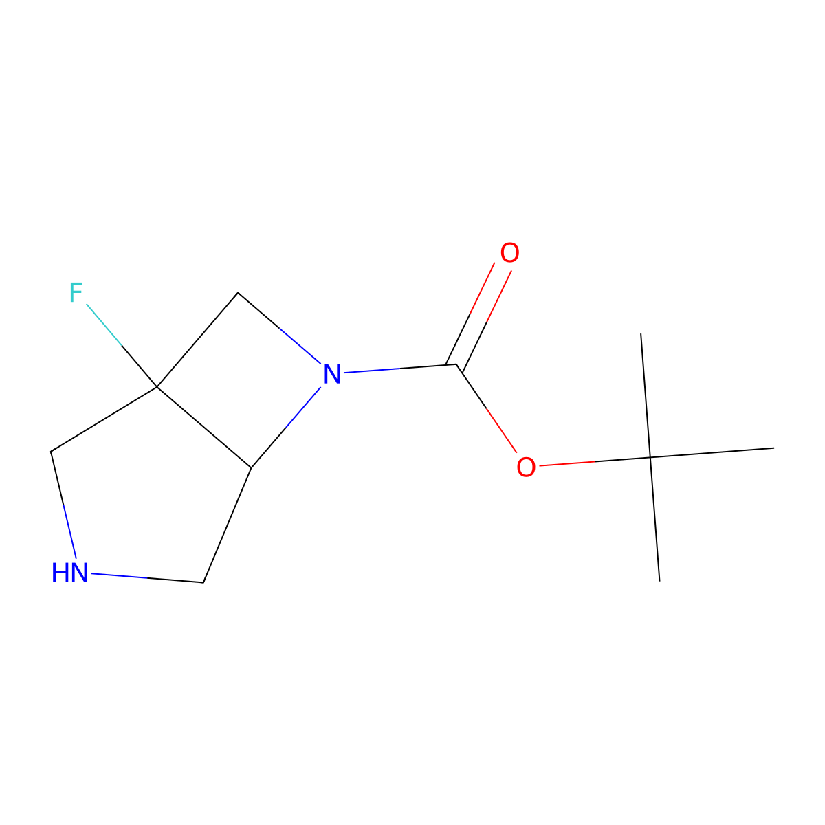 tert-Butyl 1-fluoro-3,6-diazabicyclo[3.2.0]heptane-6-carboxylate molecular structure, CAS 1638763-79-7
