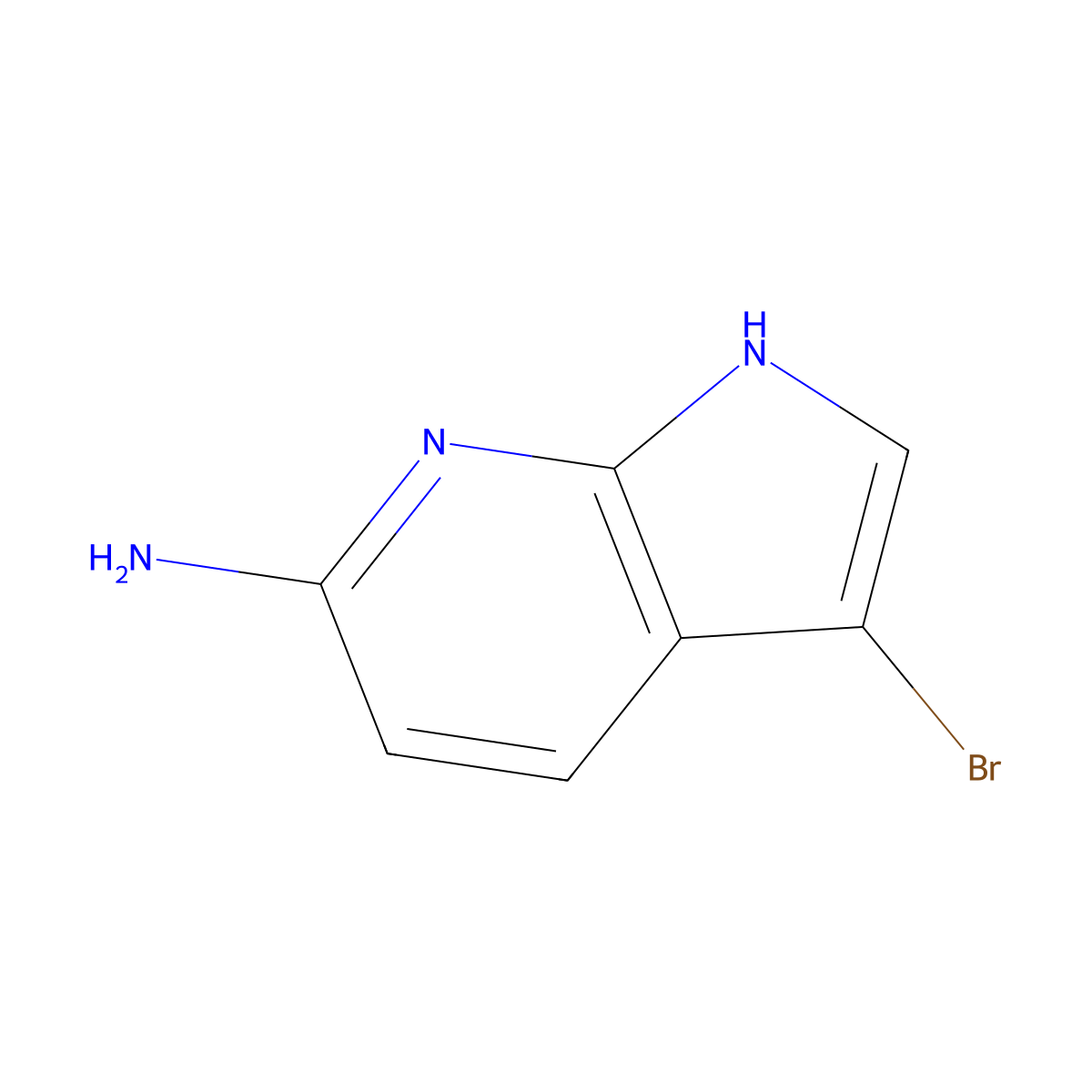 3-bromo-1H-pyrrolo[2,3-b]pyridin-6-amine molecular structure, CAS 1638763-84-4