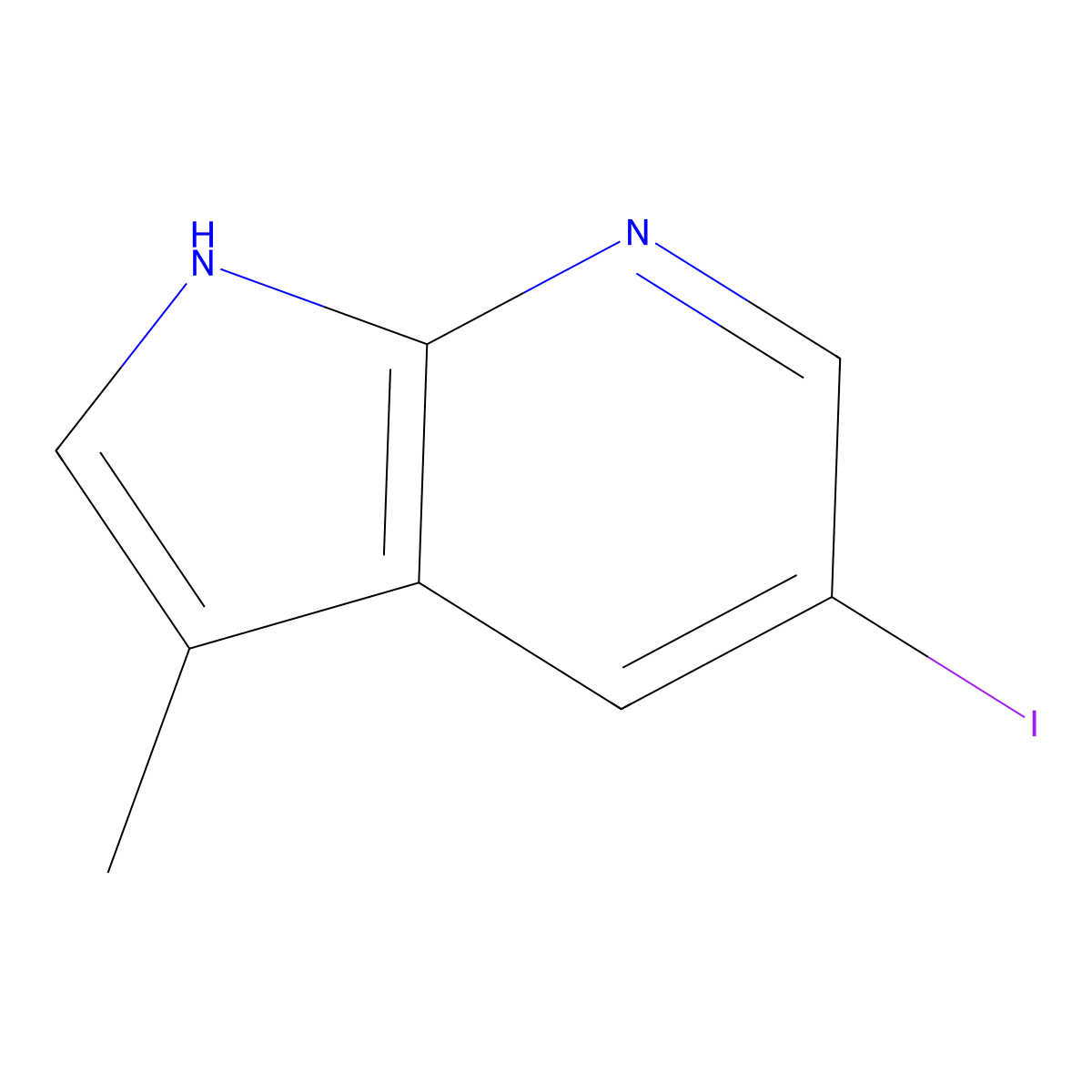 5-iodo-3-methyl-1H-pyrrolo[2,3-b]pyridine molecular structure, CAS 1638763-88-8