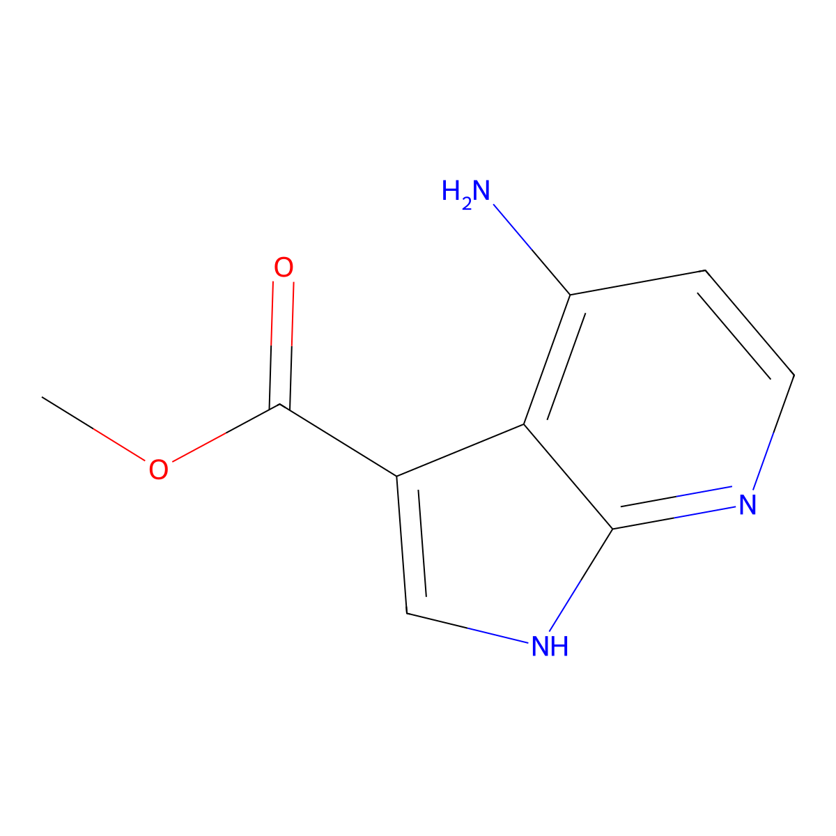 methyl 4-amino-1H-pyrrolo[2,3-b]pyridine-3-carboxylate molecular structure, CAS 1638763-92-4