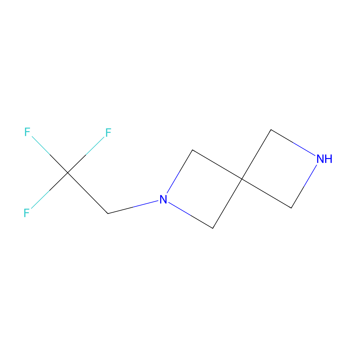 2-(2,2,2-Trifluoroethyl)-2,6-diazaspiro[3.3]heptane molecular structure, CAS 1638763-96-8