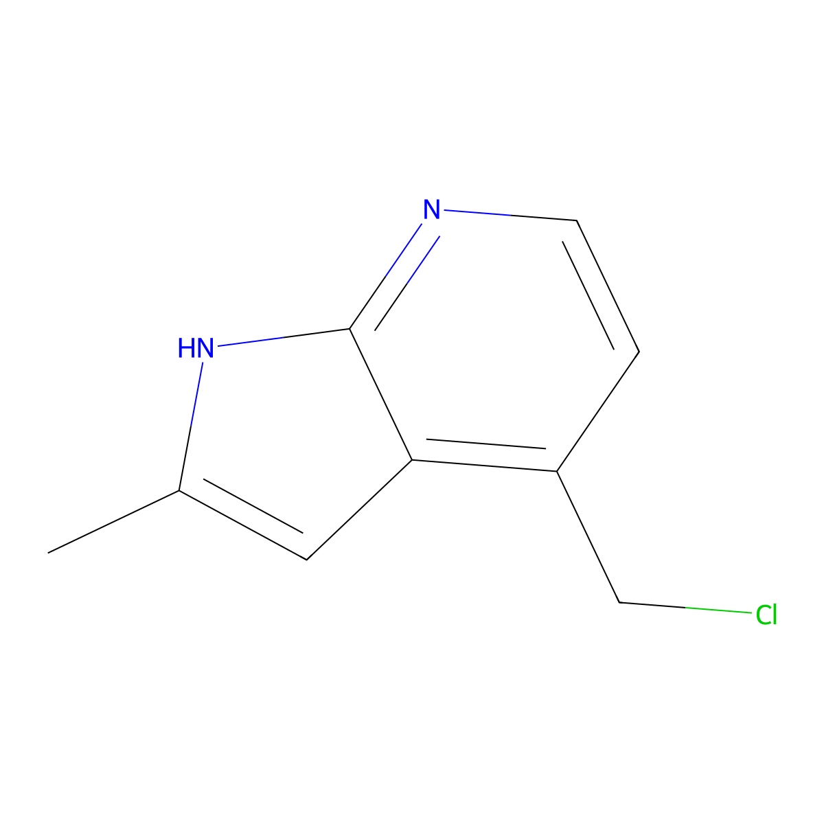4-(chloromethyl)-2-methyl-1H-pyrrolo[2,3-b]pyridine molecular structure, CAS 1638763-98-0