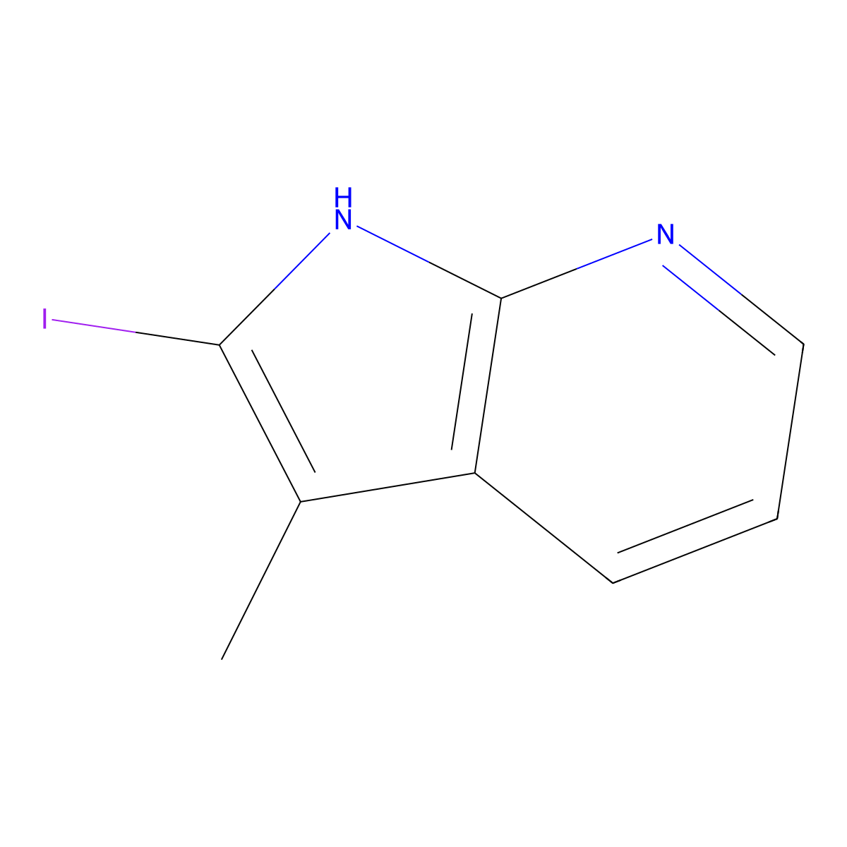 2-iodo-3-methyl-1H-pyrrolo[2,3-b]pyridine molecular structure, CAS 1638764-01-8