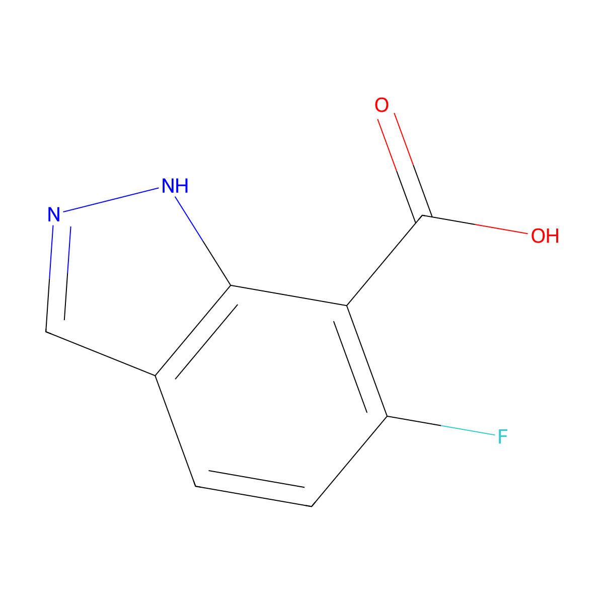 6-fluoro-1H-indazole-7-carboxylic acid molecular structure, CAS 1638764-09-6