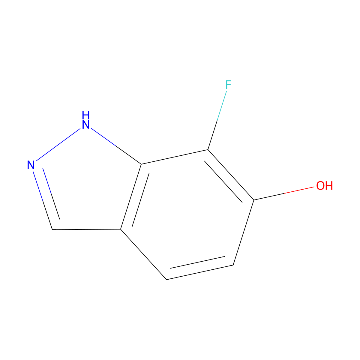 7-fluoro-1H-indazol-6-ol molecular structure, CAS 1638764-18-7