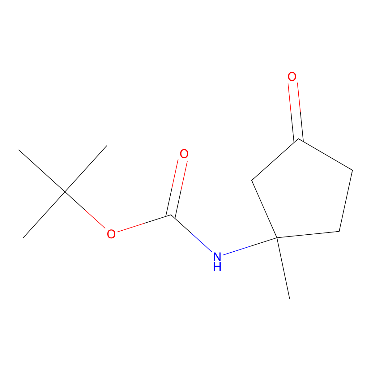tert-butyl N-(1-methyl-3-oxocyclopentyl)carbamate molecular structure, CAS 1638764-30-3
