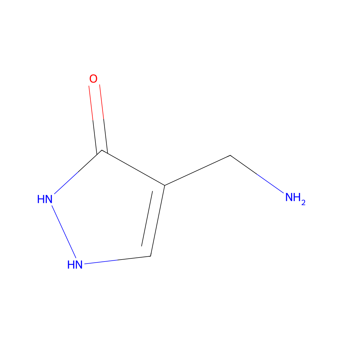 4-(aminomethyl)-2,3-dihydro-1H-pyrazol-3-one molecular structure, CAS 1638764-32-5