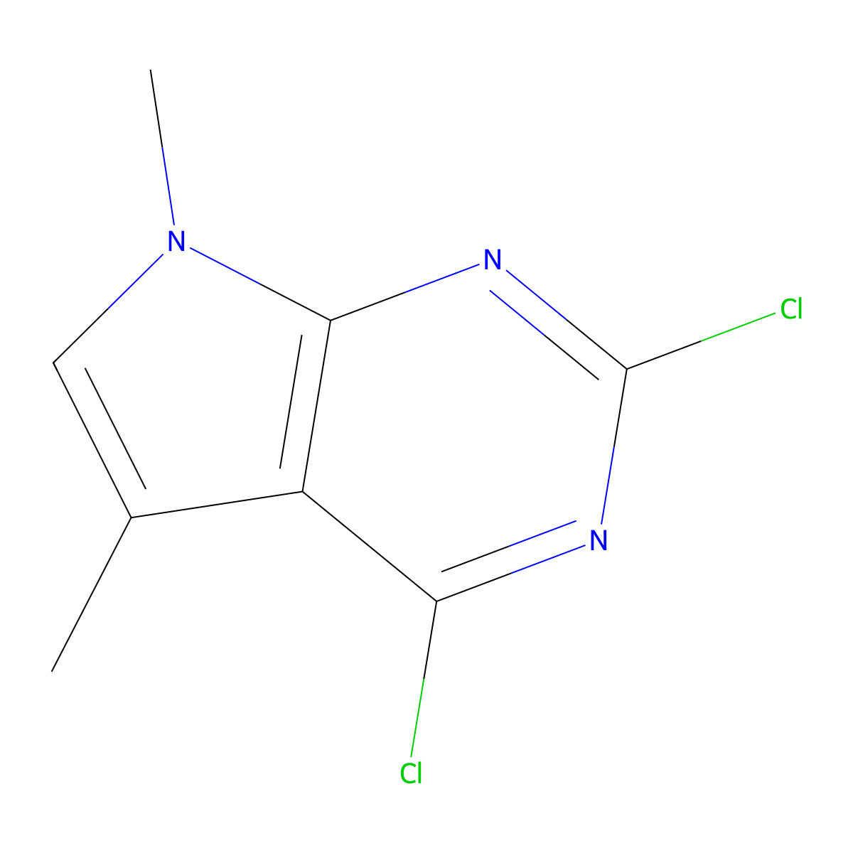 2,4-Dichloro-5,7-dimethyl-7H-pyrrolo[2,3-d]pyrimidine molecular structure, CAS 1638764-36-9