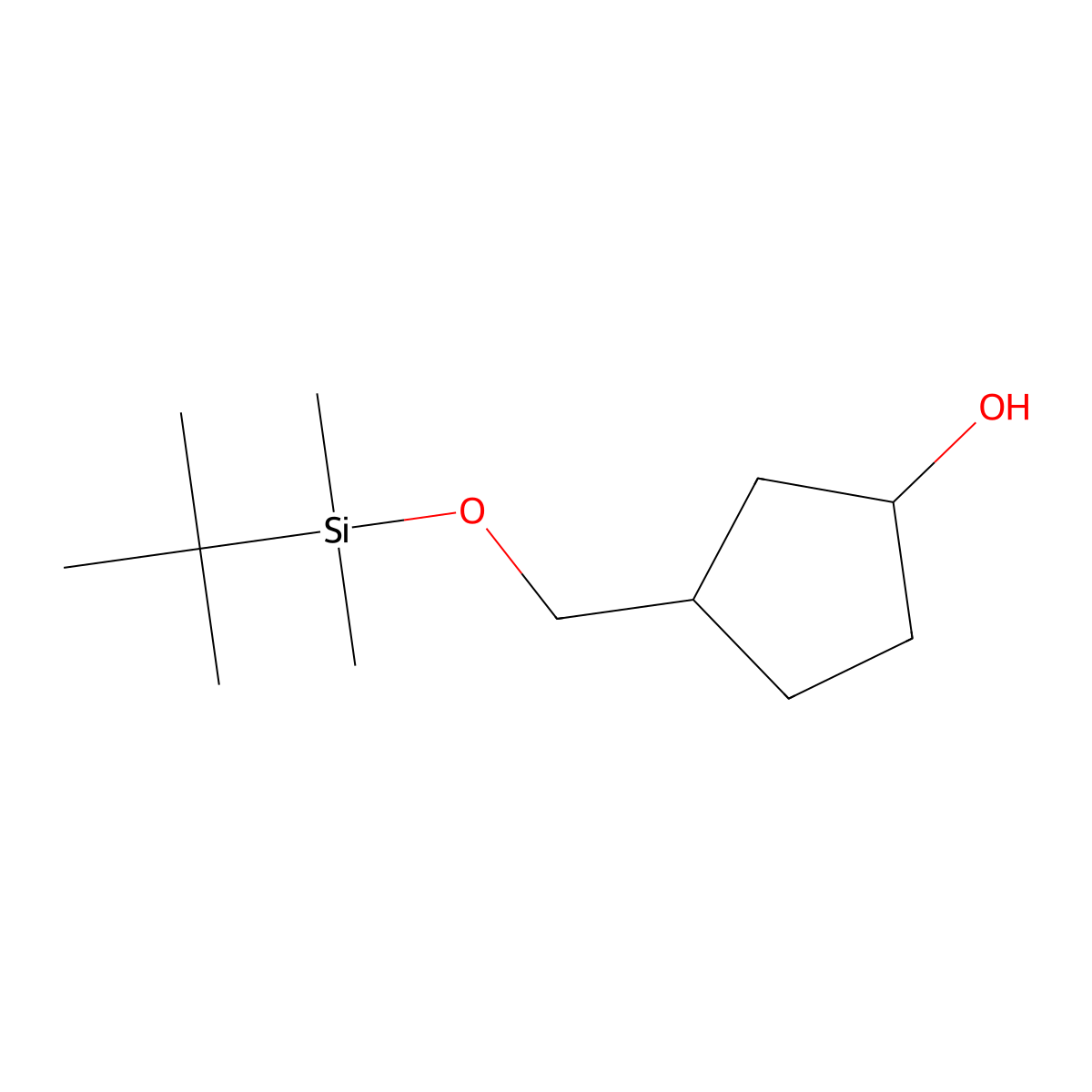 3-{[(Tert-butyldimethylsilyl)oxy]methyl}cyclopentan-1-ol molecular structure, CAS 1638764-39-2