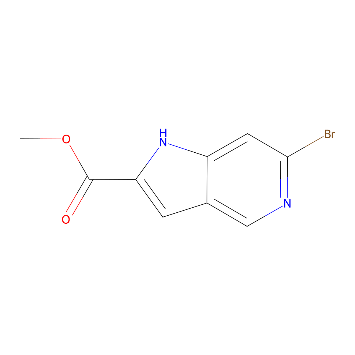 Methyl 6-bromo-1H-pyrrolo[3,2-c]pyridine-2-carboxylate molecular structure, CAS 1638764-46-1