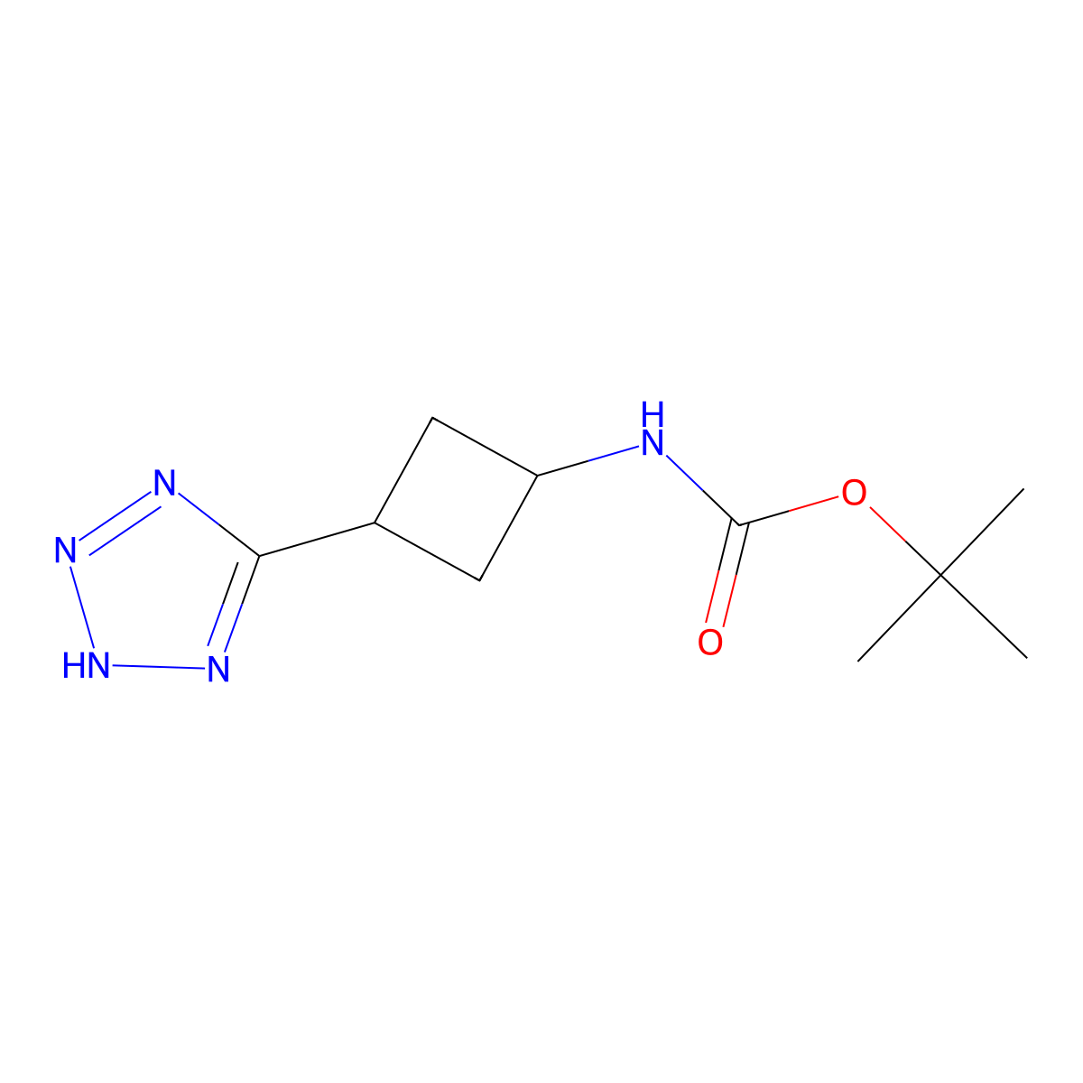 tert-Butyl n-[3-(1h-1,2,3,4-tetrazol-5-yl)cyclobutyl]carbamate molecular structure, CAS 1638764-51-8