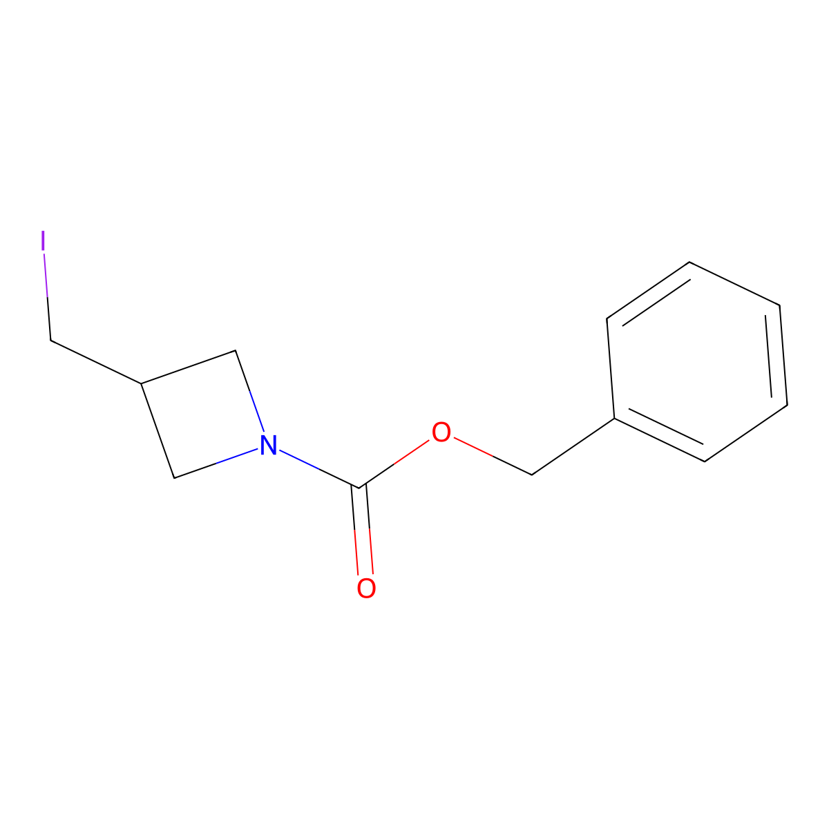 Benzyl 3-(iodomethyl)azetidine-1-carboxylate molecular structure, CAS 1638764-54-1