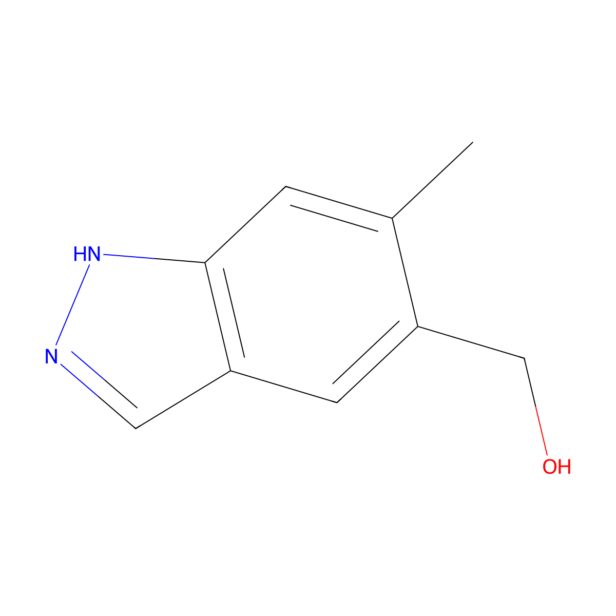 (6-methyl-1H-indazol-5-yl)methanol molecular structure, CAS 1638764-55-2