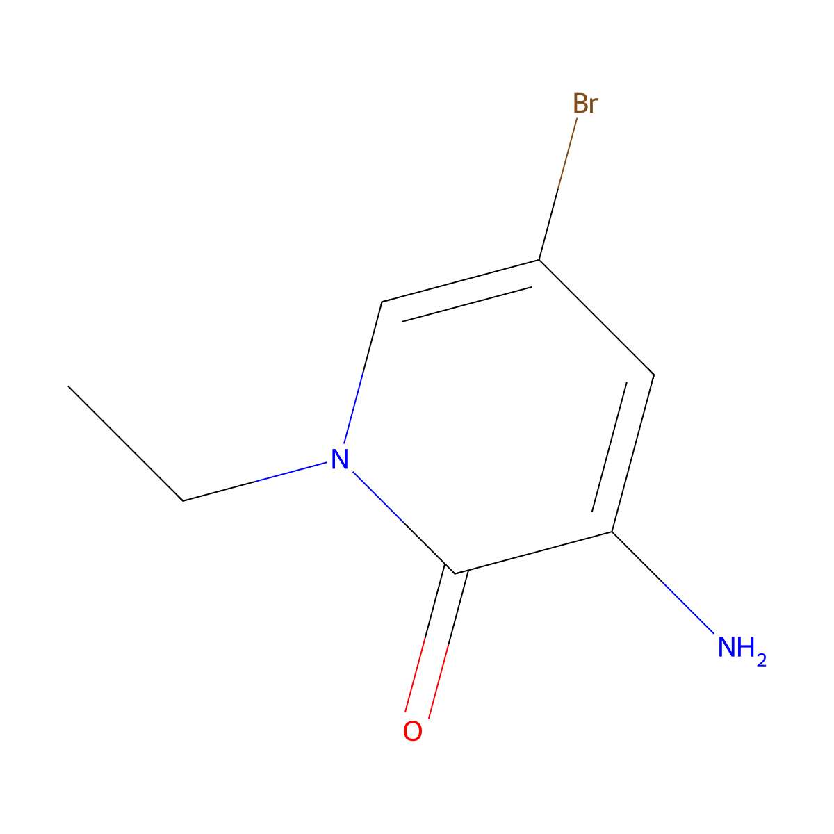 3-Amino-5-bromo-1-ethylpyridin-2(1H)-one molecular structure, CAS 1638764-56-3