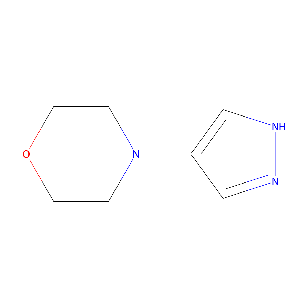 4-(1H-pyrazol-4-yl)morpholine molecular structure, CAS 1638764-62-1