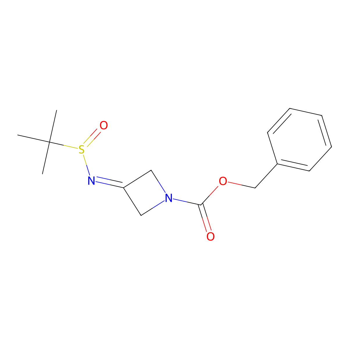 Benzyl 3-tert-Butylsulfinyliminoazetidine-1-carboxylate molecular structure, CAS 1638764-74-5