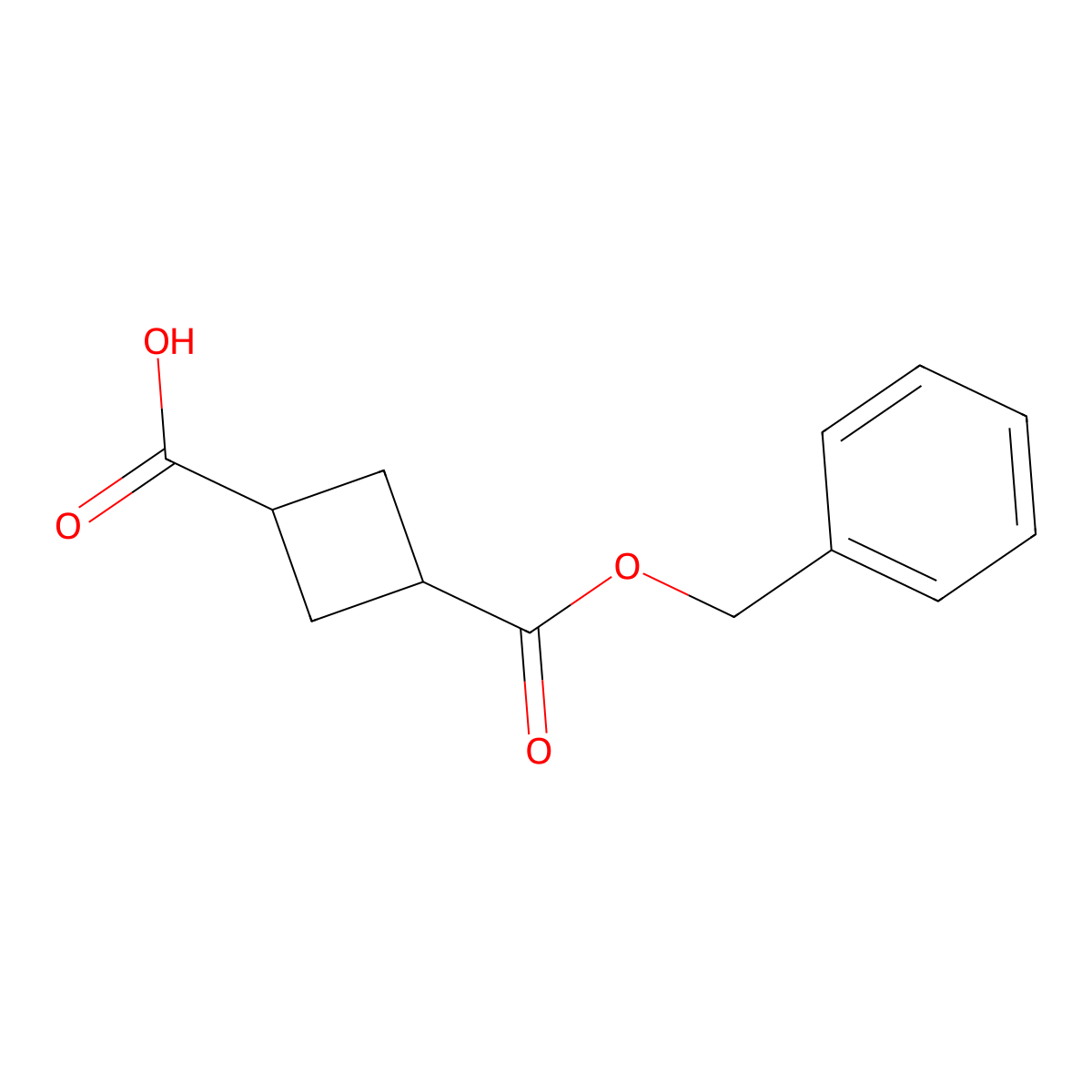 cis-3-(Benzyloxycarbonyl)cyclobutanecarboxylic acid molecular structure, CAS 1638764-75-6