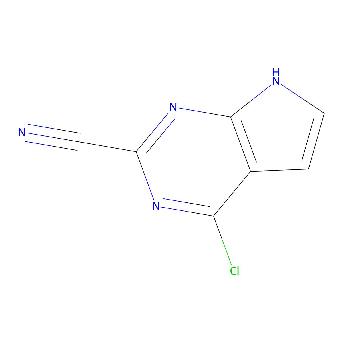 4-Chloro-7H-pyrrolo[2,3-d]pyrimidine-2-carbonitrile molecular structure, CAS 1638764-76-7