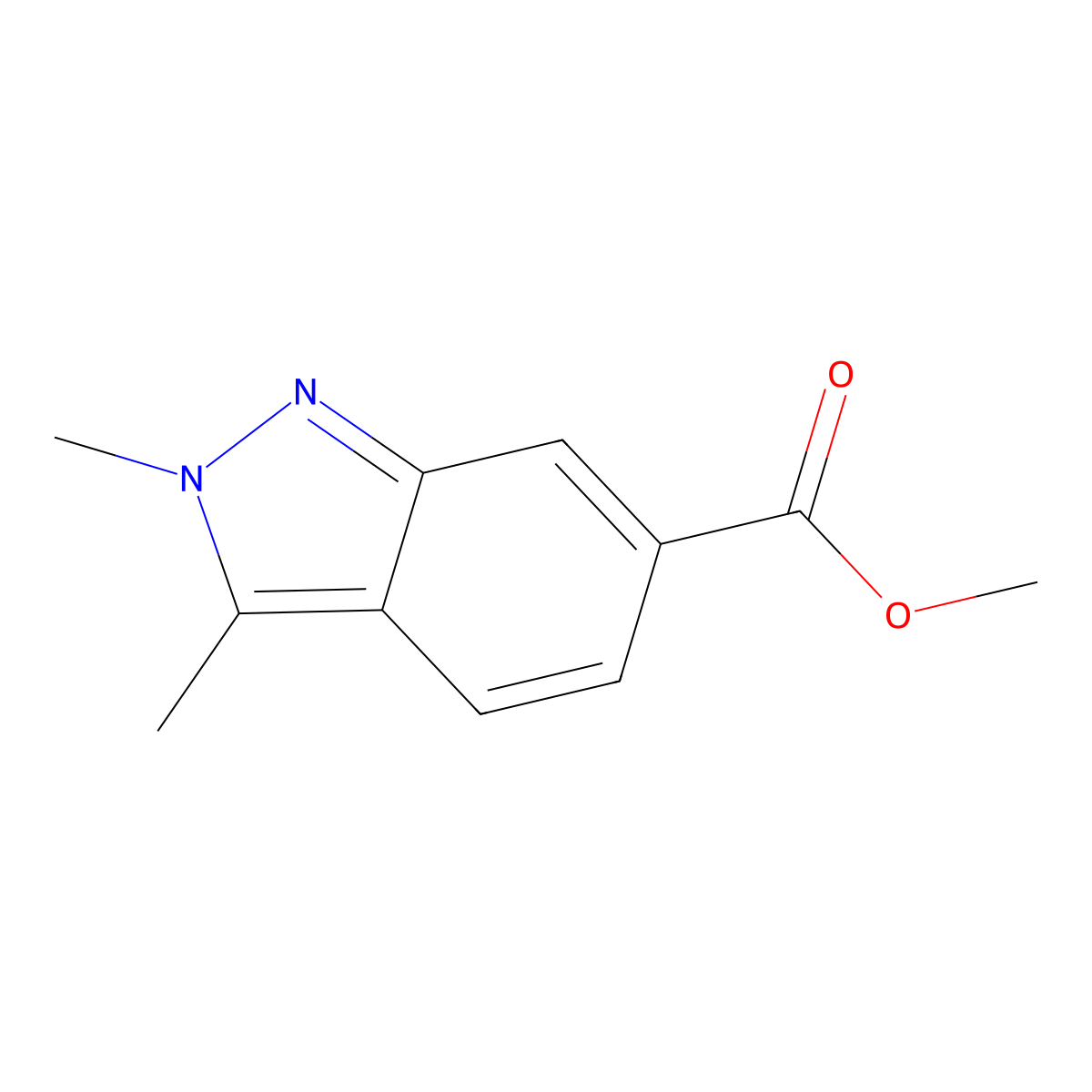 methyl 2,3-dimethyl-2H-indazole-6-carboxylate molecular structure, CAS 1638764-86-9