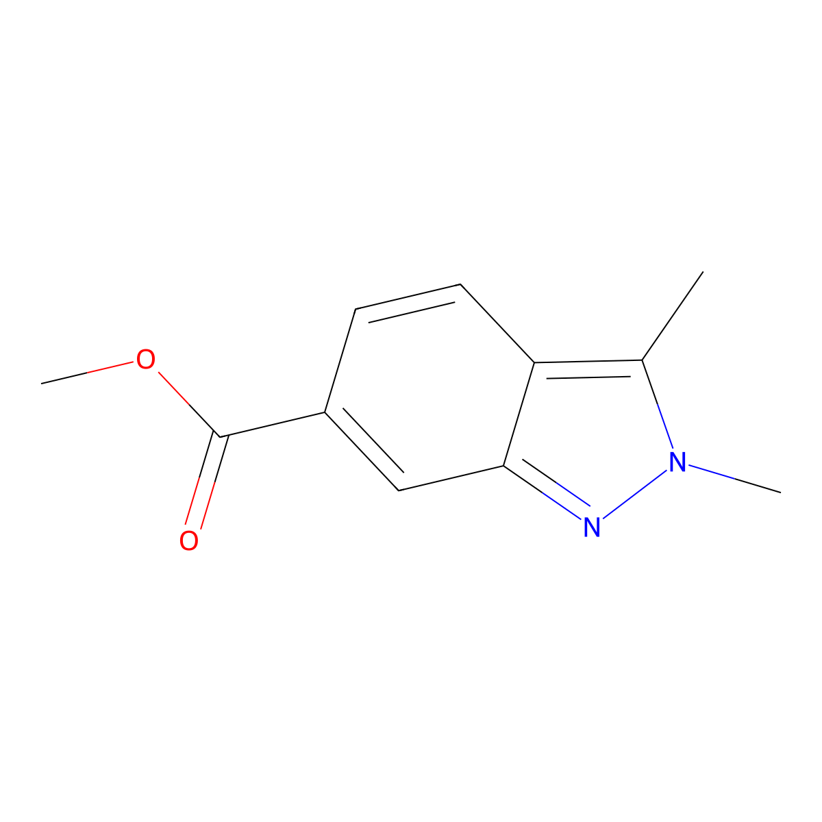 methyl 2,3-dimethyl-2H-indazole-6-carboxylate molecular structure, CAS 1638764-86-9