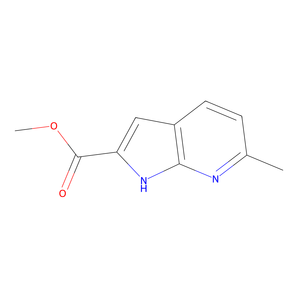Methyl 6-methyl-1H-pyrrolo[2,3-b]pyridine-2-carboxylate molecular structure, CAS 1638764-87-0