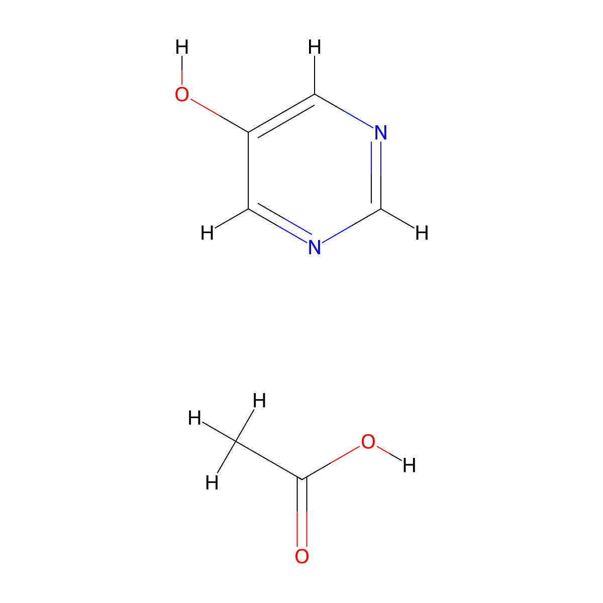 5-Hydroxypyrimidine acetate molecular structure, CAS 1638764-94-9