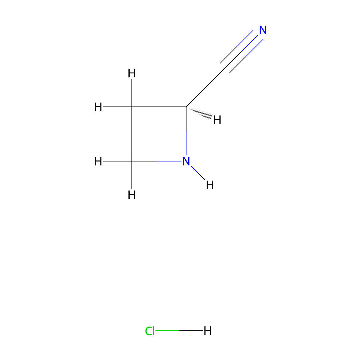 (2S)-Azetidine-2-carbonitrile hydrochloride molecular structure, CAS 1638764-97-2